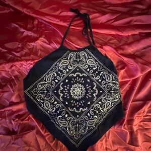 Blue and White Bandana Halter Top